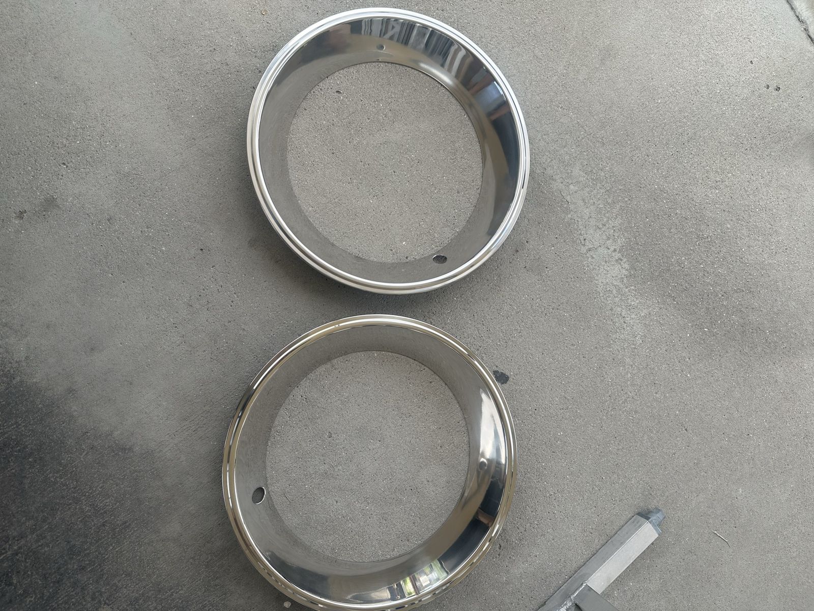 GM stainless 15” beauty rings - Pair, Classic Car or Truck