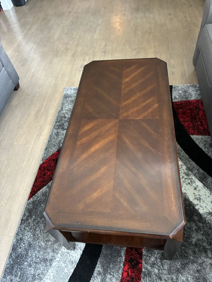Wooden Coffee Table & End Table Set - Living Room Furniture