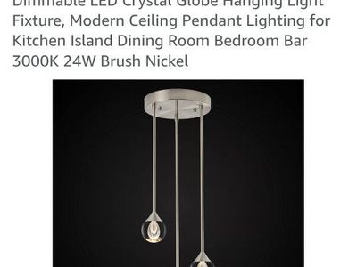 3- light chandelier and 3 matching pendant lights