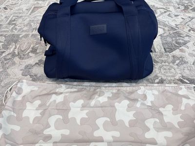 Dagne Dover Landon Carryall Bag Neoprene Tote Storm Large with Dust Bag