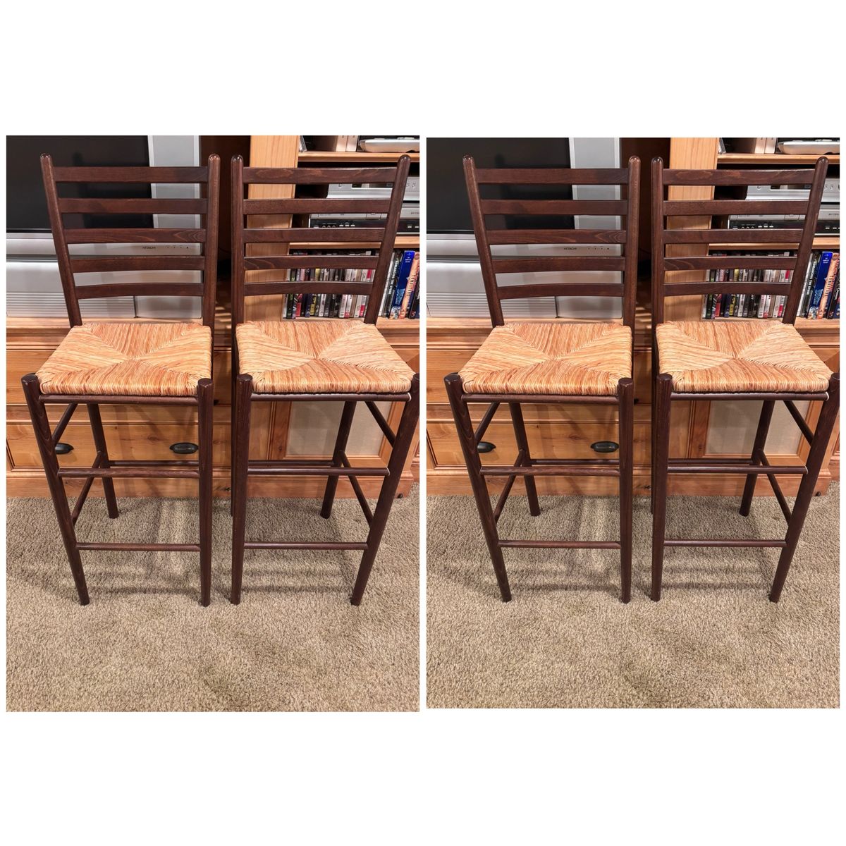 4 bar height barstools 30” floor to seat