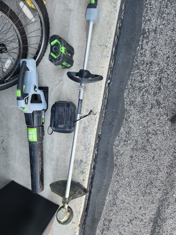 Ego electric weed eater and leaf blower