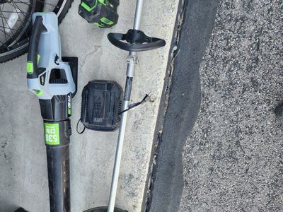 Ego electric weed eater and leaf blower