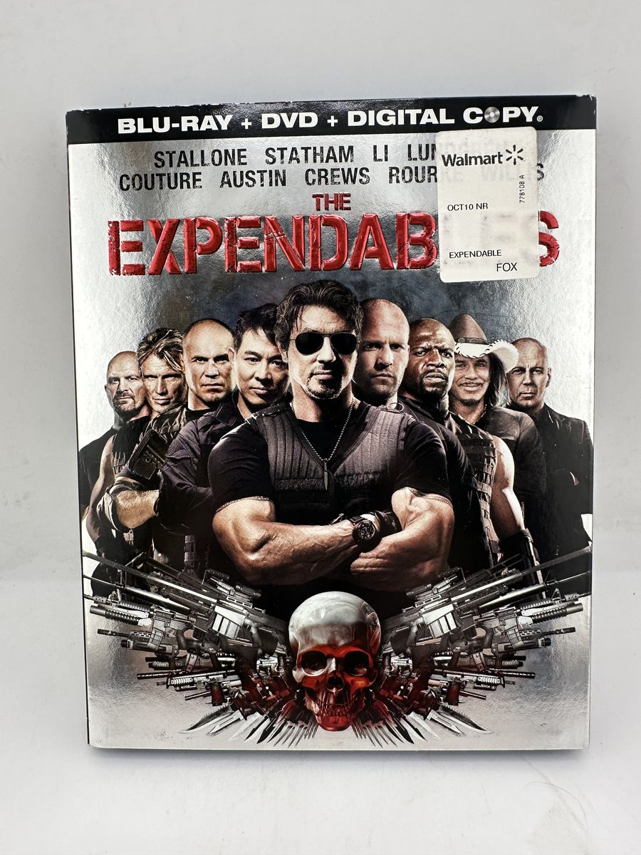 The Expendables Blu-ray DVD 3-Disc Combo Slipcover Stallone Statham No Digital