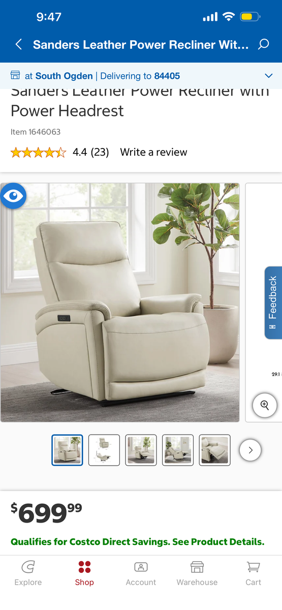 Power recliner chair