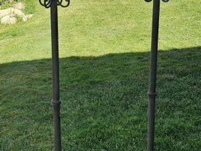 Ornate Black Wrought Iron Candle Holder Floor Lamps - Pair of 2 Outdoor/Indoor Decor