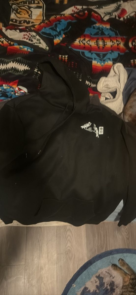 Unbranded Black "Tokyo" Graphic Hoodie - Size XL, Used, Good Condition