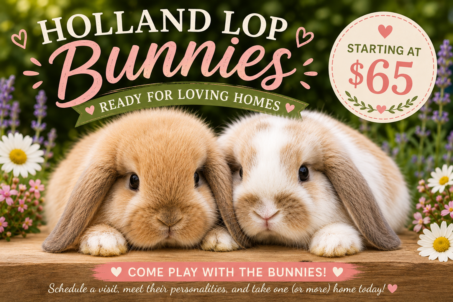 Holland Lop Bunnies Ready for Loving Homes • 20 Available • $65+ • Pleasant Grove