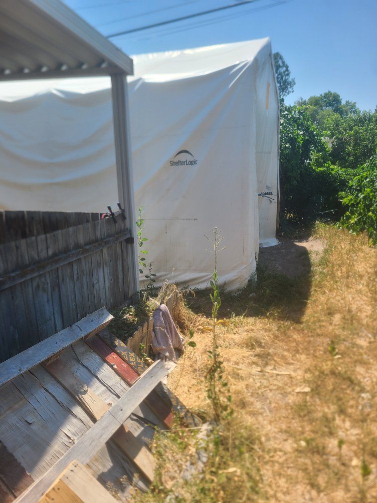 ShelterLogic Garage-in-a-Box Outdoor Shed/Storage Tent - White