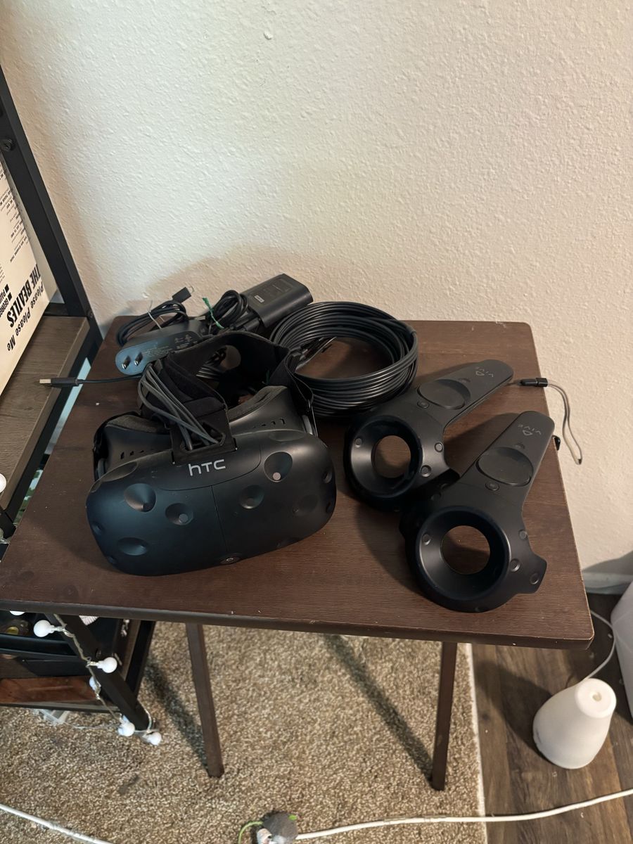 HTC Vive VR Headset with Controllers and Cables