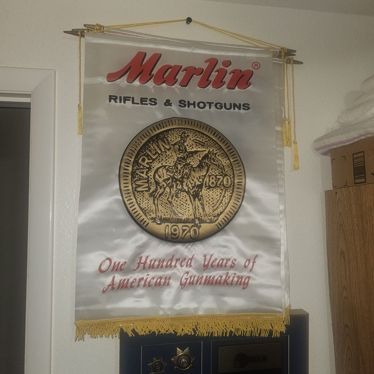 Vintage Marlin Rifles & Shotguns 1870-1970 Centennial Banner Flag
