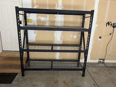 Black Metal 4-Tier Garage Storage Shelf