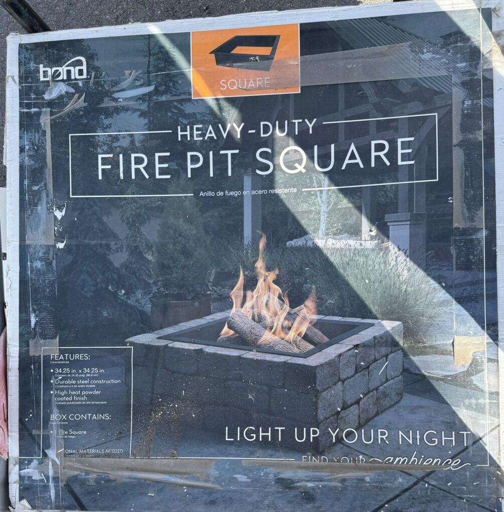 New Square Steel Fire Pit Insert