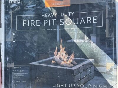 New Square Steel Fire Pit Insert