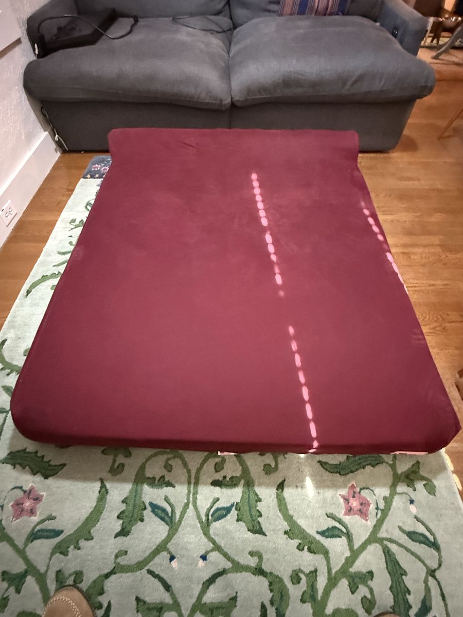 Big Barker Extra Large Orthopedic Dog Bed with Headrest - Burgundy, Excellent Condition for your Giant Pup! 7 inches thick!