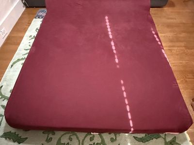 Big Barker Extra Large Orthopedic Dog Bed with Headrest - Burgundy, Excellent Condition for your Giant Pup! 7 inches thick!