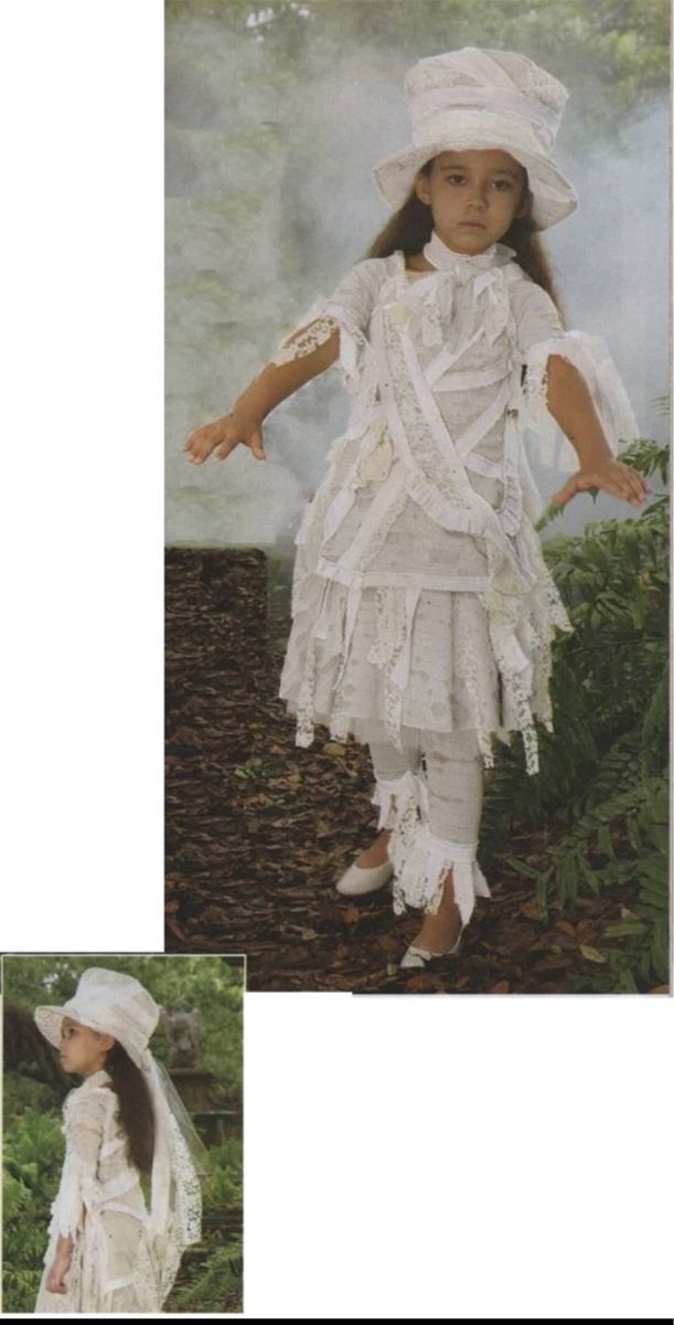 Wishcraft Girl's White Distressed Halloween Costume Dress Size 6