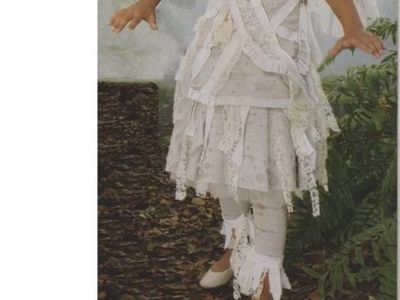 Wishcraft Girl's White Distressed Halloween Costume Dress Size 6