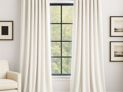Drapenova 90 Inch Long Cream Velvet Curtains 2 Panels Super Soft Velvet Luxury Decorative Pinch Pleated Drapes for Living Room