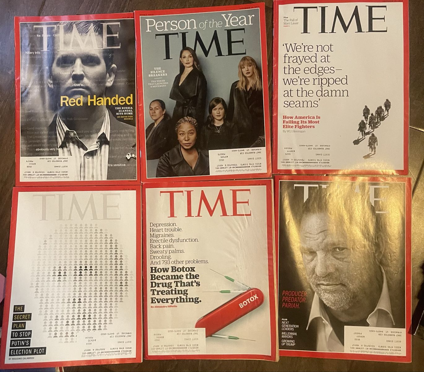 6 Time magazines from 2017