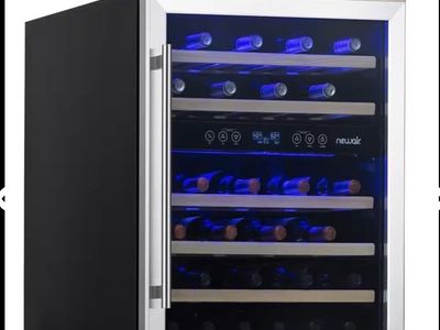 NewAir 24" Dual Zone Wine Fridge, 46-Bottle Capacity, Built-In/Freestanding, Stainless Steel