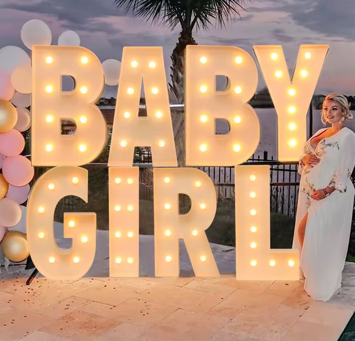 Baby Light-Up Letters Rental+Balloon SetupBaby Sh