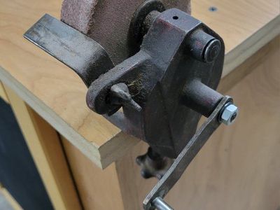 Vintage Hand Crank Grinding Wheel Bench Mount Sharpener Tool