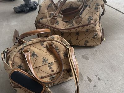 Vintage Palm Tree Tapestry Luggage Set 2-Piece Duffel and Shoulder Bag