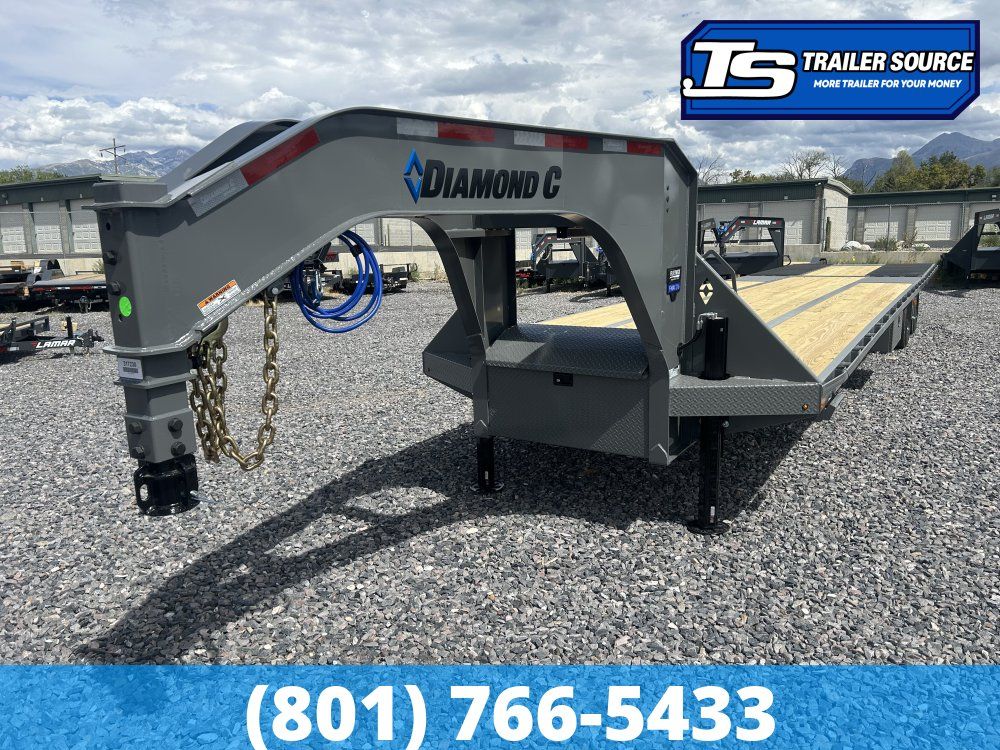 8.5x40 Diamond C FMAX-HDT 216 Gooseneck Hydraulic Dovetail Equipment Trailer - 40K GVWR - Hydraulic Jack(s), Winch Plate