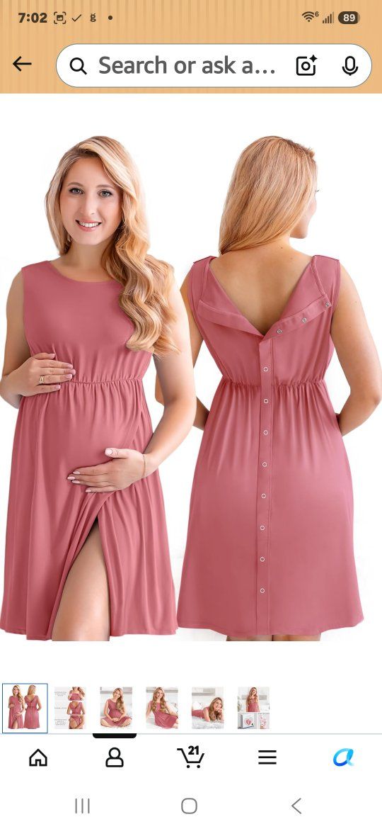 Labor Delivery Hospital Nursing Breast feeding Maternity Gown Large (Delivery to Provo)