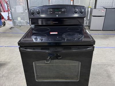 GE Electric Range Stove 30" Black Freestanding Glass Top Oven