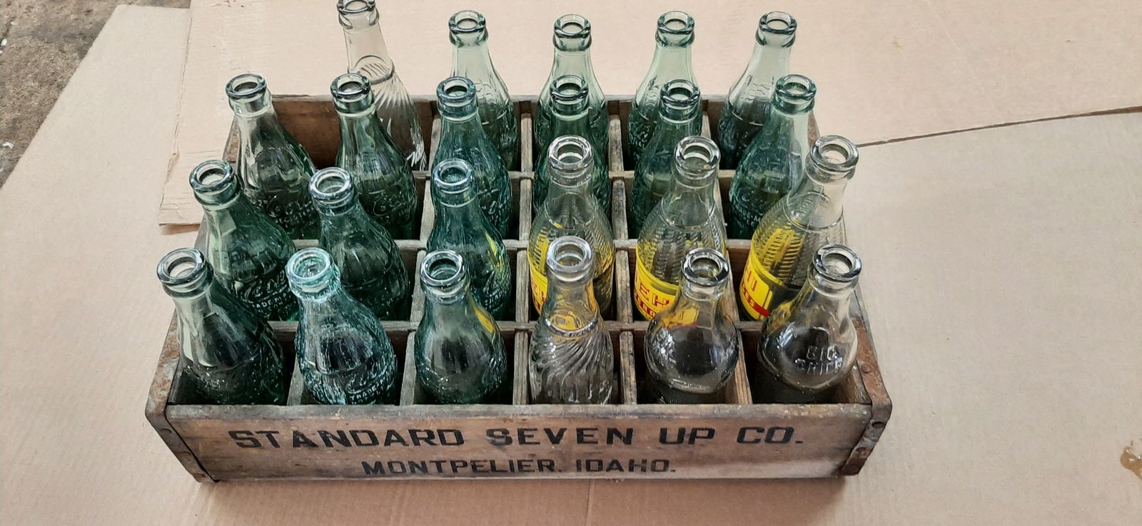 Vintage Soda Bottles and wood crate