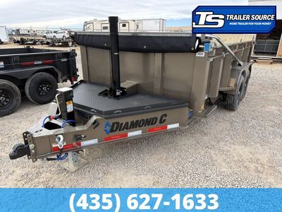 7x14 Diamond C LPT 207 Dump Trailer - 32" Sides - 15.5K GVWR - 14 Ply Tires, Board Brackets, Long Arm Tarp