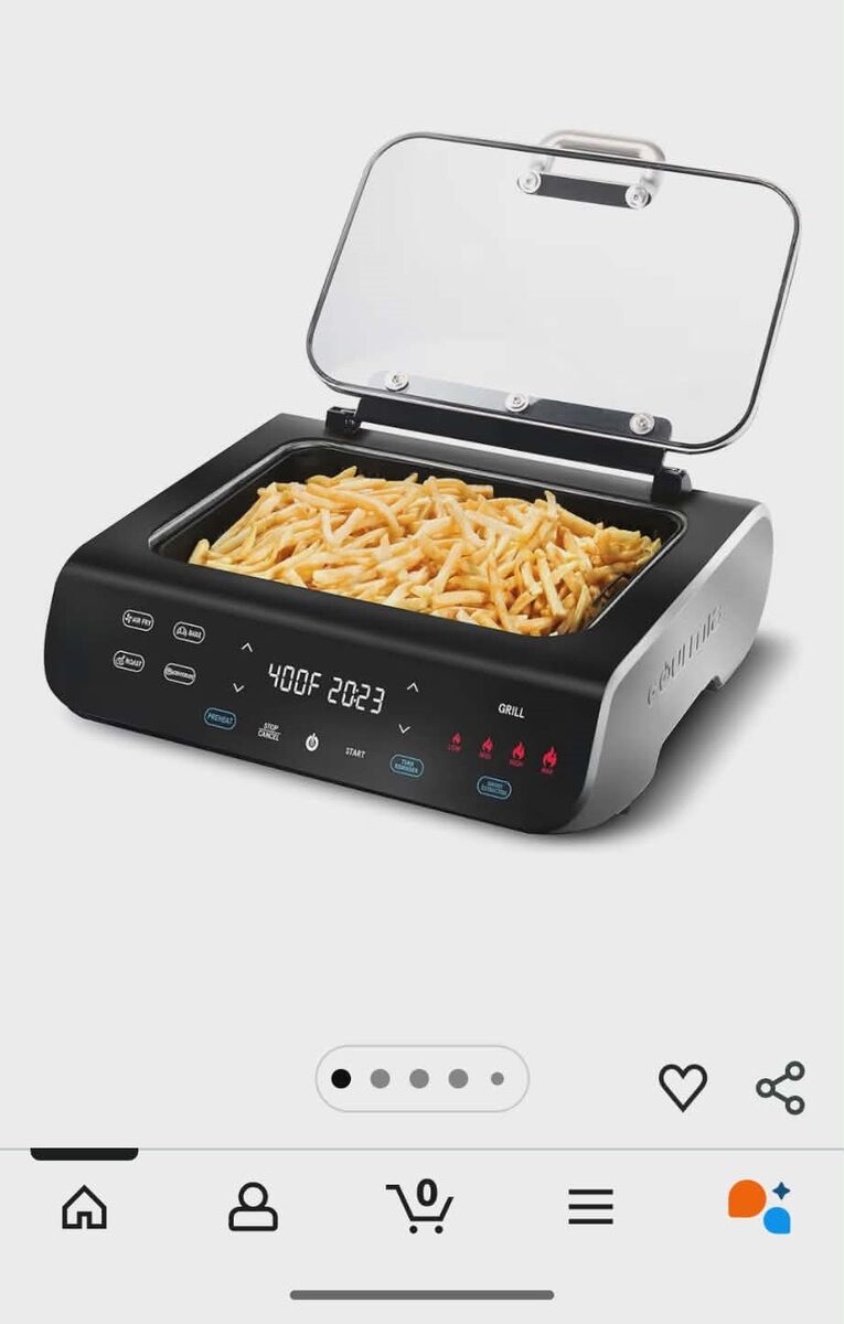 Indoor grill and air fryer combo