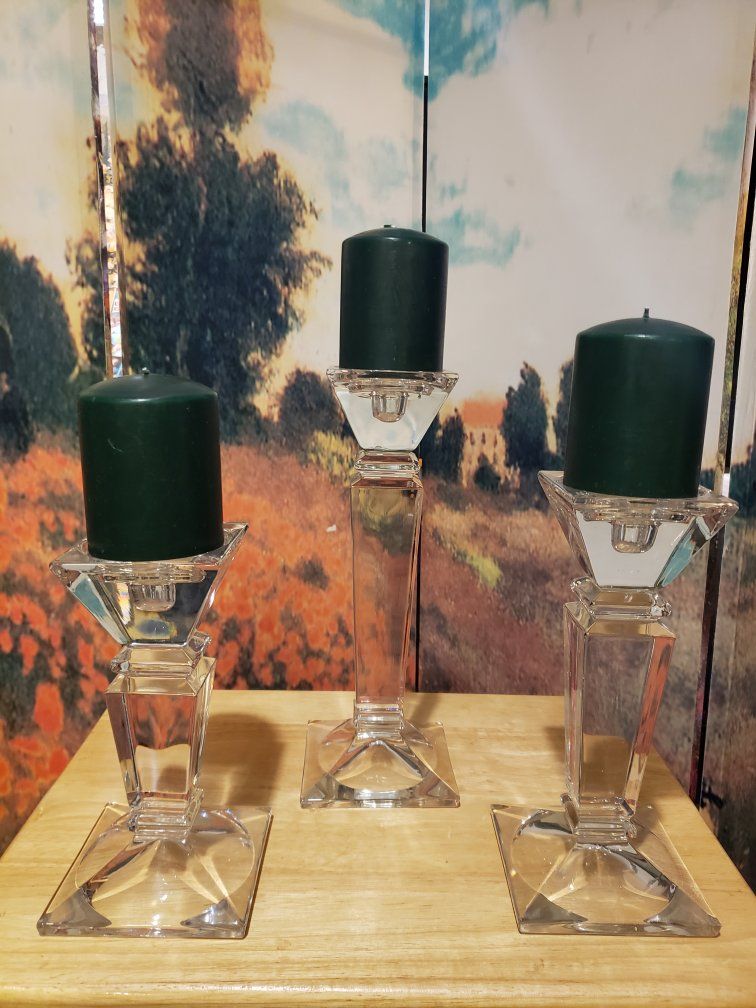 Vintage Shannon® Lead Crystal Candle Holders – Set of 3 – Designs of Ireland
