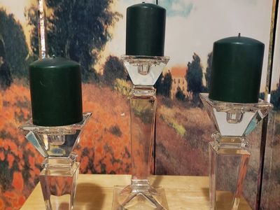 Vintage Shannon® Lead Crystal Candle Holders – Set of 3 – Designs of Ireland