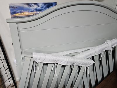 Delta Children Asher 3-in-1 Grey Convertible Crib with Mattress - Used