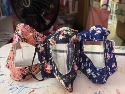 Floral Print Adult Face Masks with Clear Window - Reusable, Adjustable Ear Loops