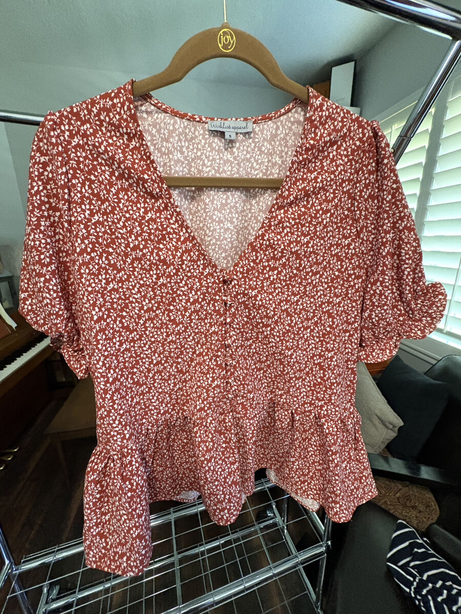 Wishlist Apparel burnt orange color women size Small blouse dress baby doll shirt $10 cash/venmo in Draper