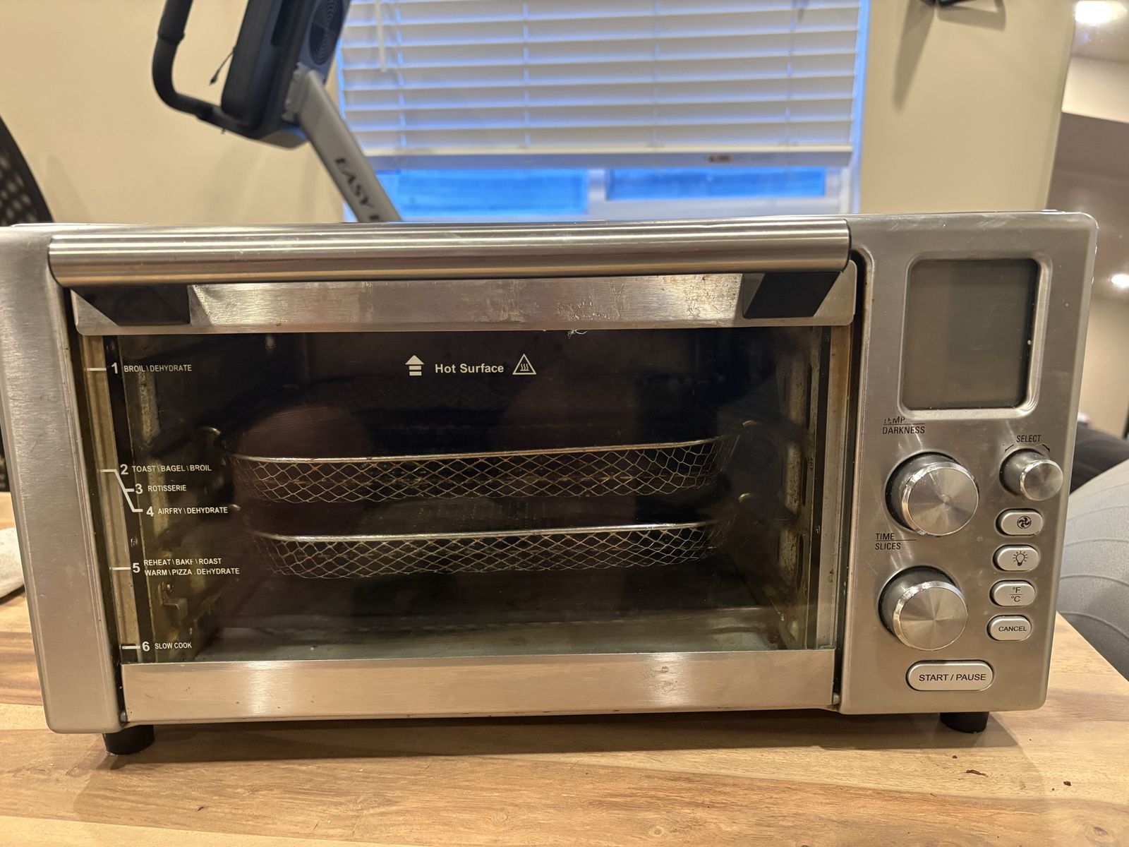 Stainless Steel Air Fryer Toaster Oven with Digital Display and Baskets