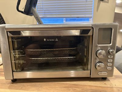 Stainless Steel Air Fryer Toaster Oven with Digital Display and Baskets
