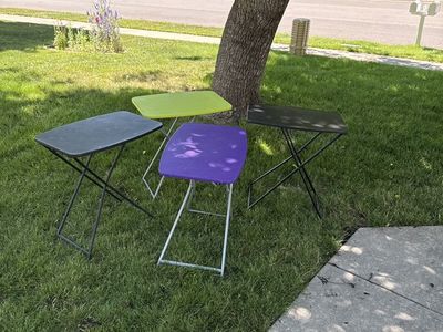 Adjustable Height Personal Folding Tables. $12.00