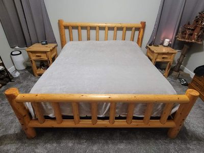 5 Pc King Rustic Log Wood Bedroom Set