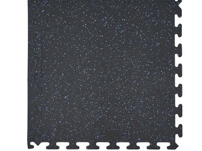 EZ-Flex 8 pack Interlocking Floor Tiles, Black/Blue Specks. #102252