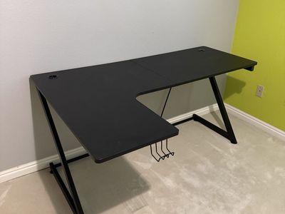 Black L-Shaped Gaming Desk
