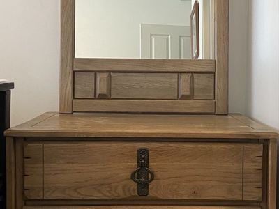Vintage Solid Wood Bedroom Set - Dressers, Mirror & Nightstand