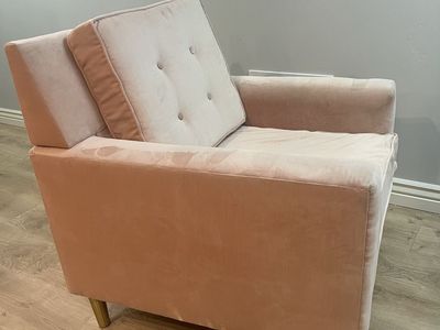 Blush colored velvet chairs