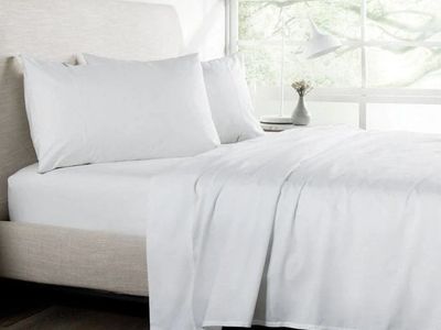 New! Luxurious Johnson Home 300 Thread Count Combed 100% Cotton Sheet Set White Queen