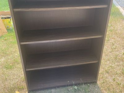 Dark Wood Finish 4-Shelf Bookcase - Versatile Storage Unit