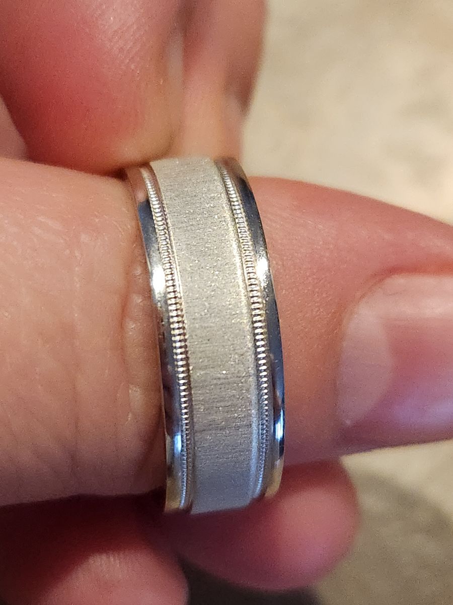 Brand new Men's Wedding band 14k white gold. RateCarat.com